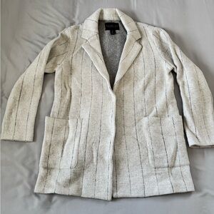 Rachel Zoe Cream Pinstripe Open Blazer